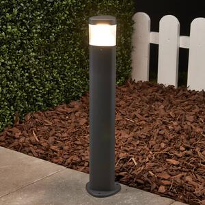 Lucande LED podlahové svietidlo Milou, výška 50 cm, antracitová farba, hliník, Čierna, Hliník, Moderný, Vonkajčie stĺpové osvetlenie