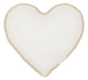 Cotton & Sweets Mini Boho vankúš srdce s bublinkami vanilka 38 cm