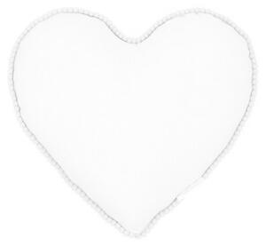 Cotton & Sweets Mini Boho vankúš srdce s bublinkami biely 38 cm