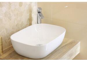 LAVITA COSTA - keramické umývadlo na dosku miska 45,5 x 32,5 cm v Slim dizajne bez prepadu biela, 382253