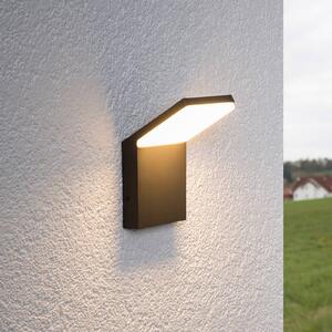 Lucande LED vonkajšie nástenné svietidlo Nevio, 17 cm, antracit, hliník