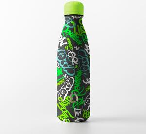 Water Revolution Nerezová termo fľaša na pitie Fashion Graffiti zelená 500 ml