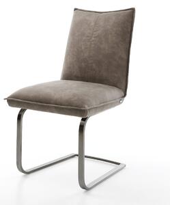 DELIFE Jedálenská stolička Lelio-Flex mikrovlákno taupe vintage jedálenská stolička plochá grafitová vrecková pružina