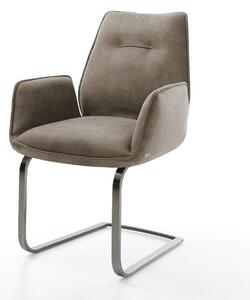 DELIFE Jedálenská stolička Zoa-Flex mikrovlákno taupe vintage jedálenská stolička plochý grafit vrecková pružina