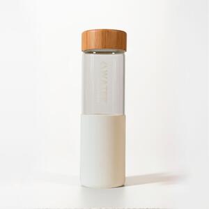 Water Revolution Sklenená fľaša na pitie v silikónovom obale biela Borosilikátové sklo, Silikon, 660 ml