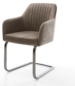 DELIFE Jedálenská stolička Greg-Flex mikrovlákno taupe vintage jedálenská stolička plochý grafit vrecková pružina