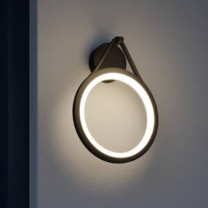 Lucande LED vonkajšie nástenné svietidlo Mirco, 30 cm, čierne, IP65, Čierna, Hliník, Moderný, Nástenné svietidlo