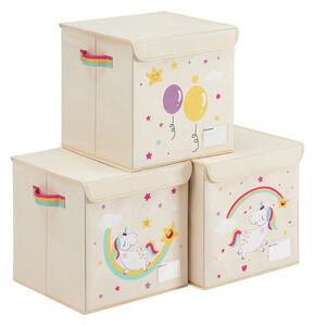 Detské stohovateľné boxy na hračky RFB710W03 (3 ks)
