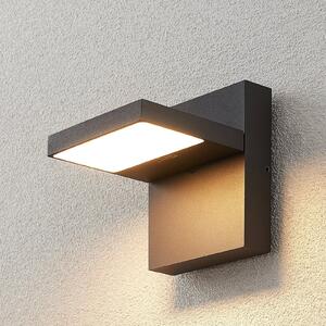 Lucande LED vonkajšie nástenné svietidlo Silvan, antracit, IP65, 14 cm