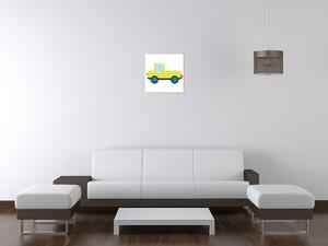 Obraz na plátne Žlté autíčko Rozmery: 30 x 30 cm