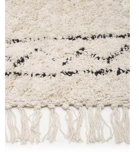 Ručne tkaný bavlnený koberec so strapcami Fionn