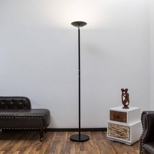 LED stojacia lampa Lindby Malea, čierna, kovová, stmievateľná, 180 cm, Čierna, Obývacia izba / jedáleň, kov, Moderný, Zemné bodové svetlo