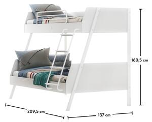 Cilek Študentská poschodová posteľ (90x200-120x200 cm) Biela
