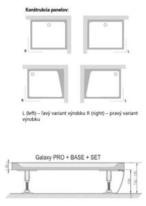 Ravak Galaxy Pro čelný panel SET R, pre vaničku 100x80 cm, pravý, biela, XA83AP01010