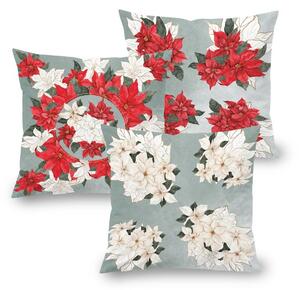 Súprava 3 ks obliečok na vankúšiky POINSETTIA 45 x 45 cm
