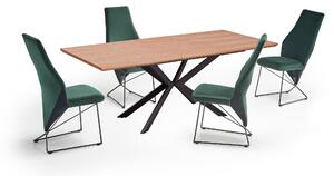 Halmar LEGARTO stôl s rozkladom doska - dub prírodný, noha - čierna