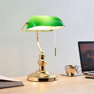 Lindby Stolová lampa Milenka, mosadz, výška 39 cm, kov, Mosadz / zlato, Obývacia izba / jedáleň, kov, Starožitný, Stolová lampa