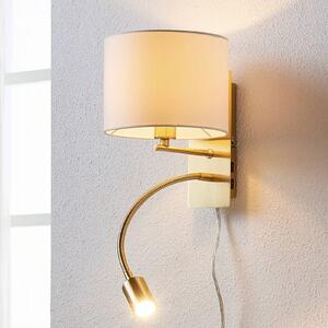 Nástenné svietidlo Lindby Florens, mosadz, LED lampa na čítanie, 23,5 cm
