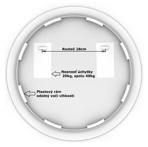 LED zrkadlo okrúhle Classico ⌀60cm neutrálna biela - diaľkový ovládač Farba diaľkového ovládača: Biela