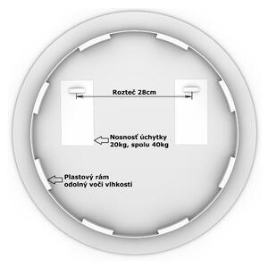 LED zrkadlo okrúhle Romantico ⌀60cm neutrálna biela - diaľkový ovládač Farba diaľkového ovládača: Biela