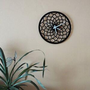 Moderné geometrické nástenné hodiny – SAMBO: Čierna Ral 9005 Čierne ručičky 30 cm 4588-105546 X0093