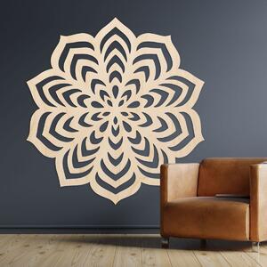 Dekorácia na stenu mandala motív rozkvitnutého kvetu - NIOS: Preglejka Topoľ - bez povrchovej úpravy 30 cm 4592-105823 PR0558