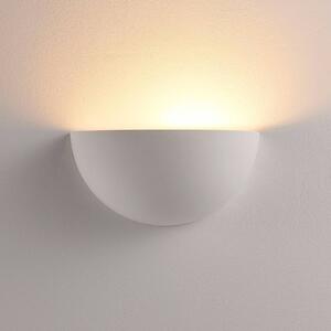 Lindby Narin podložka pod stenu, biela, sadra, polkruhová, 28 cm, Biela / opálová, Obývacia izba / jedáleň, Sadra / hlina, Moderný, Nástenné svietidlo