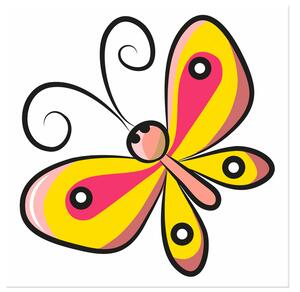 Obraz na plátne Farebný motýlik Rozmery: 30 x 30 cm