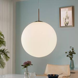 Závesné svetlo Lindby Marike, Ø 40 cm, biele, sklo, guľa, E27