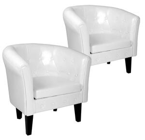 MIADOMODO Sada kresiel Chesterfield, 58 x 71 x 70 cm, biela