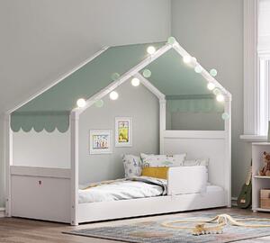Cilek Detská posteľ so strieškou 90x200 cm Montes White ružová