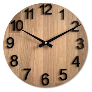 Hodiny na stenu z dubového dreva | HOPKO: HDF - Čierna 30 cm 4657-109471 MAS017-3041-hands/black-akcia20