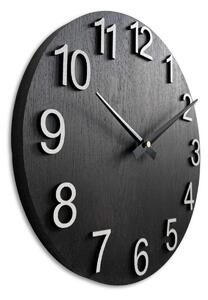 Dizajnové nástenné hodiny z masívneho dreva - GAKOU: HDF - Biela 30 cm 4624-107699 MAS017-3169-hands/black