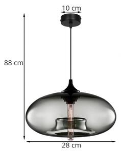 Dizajnové závesné svietidlo so skleneným tienidlom LED