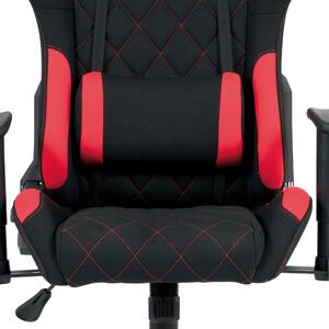 Autronic Kancelárska stolička, červená látka, hojdací mech, kríž plast KA-V606 RED