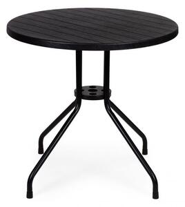 Záhradný stôl s okrúhlou doskou 80 cm Čierna