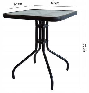 Záhradný sklenený stôl 60cm Čierna