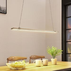 LED pásová závesná lampa Tymon, úzka, výsuvná, Hliník / sivá / zinok, Obývacia izba / jedáleň, kov, Moderný, Závesné svietidlo