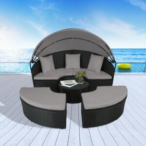 13-dielna multifunkčná záhradná sofa + sedacia súprava CATALINA 2023 - čierna-šedá