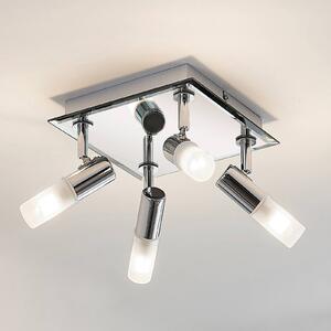 Kúpeľňové stropné svietidlo Lindby Zela, 32 cm, chróm, 4 svetlá, IP44