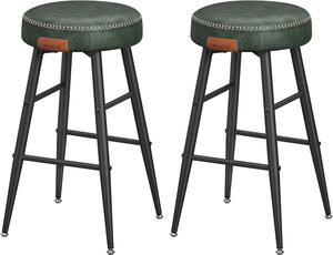 VASAGLE Barová stolička - zelená - 49,5x63x49,5 cm - set 2 ks