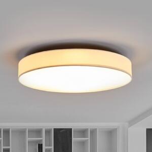 Lindby LED stropné svietidlo Saira, Ø 50 cm, biela, textil, Biela / opálová, Obývacia izba / jedáleň, Textil / látka / hodváb, Moderný, Závesné svietidlo