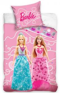 Carbotex Bavlnené obliečky 140x200 + 70x90 cm - Barbie Dve princezné