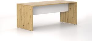 DREVONA33 Kancelársky stôl LUTZ 180x80 dub artisan + biela