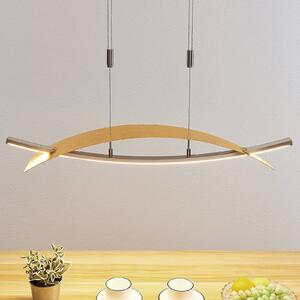 Lucande LED závesné svetlo Marija, 91 cm, zlatá farba, stmievateľné, Mosadz / zlato, Obývacia izba / jedáleň, kov, Moderný, Závesné svietidlo
