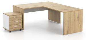 DREVONA33 Kancelársky stôl LUTZ 160x80 dub artisan + biela