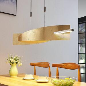 Lucande LED závesné svetlo Marija, 101 cm, zlatá farba, stmievateľné, Mosadz / zlato, Obývacia izba / jedáleň, kov, Moderný, Závesné svietidlo