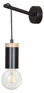 Emibig SKANDIA K1 | dizajnová nástenná lampa s drevom Farba: Čierna