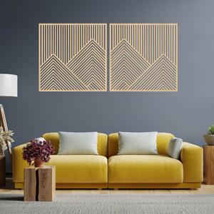 Nástenná dekorácia z dvoma s geometrickými horskými líniami | LERA: HDF - Javor 20 cm 4758-113644 HDF0481