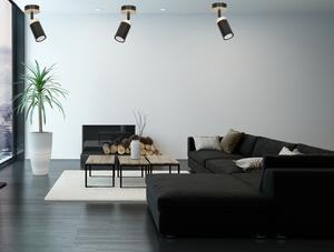 Emibig ELBA 1 | moderné drevené stropné prisadené svietidlo Farba: Čierna